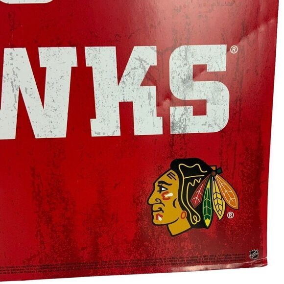 Chicago Blackhawks Chief Logo Poster 24x36 Hockey Team NHL Fan Vibrant Red - Picture 2 of 3